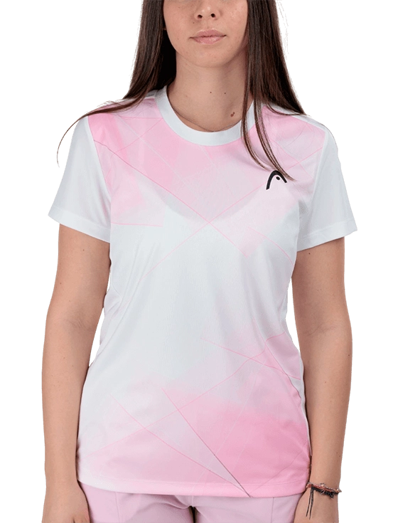 Футболка Head Tie-Break T-Shirt W (Белый/Розовый)