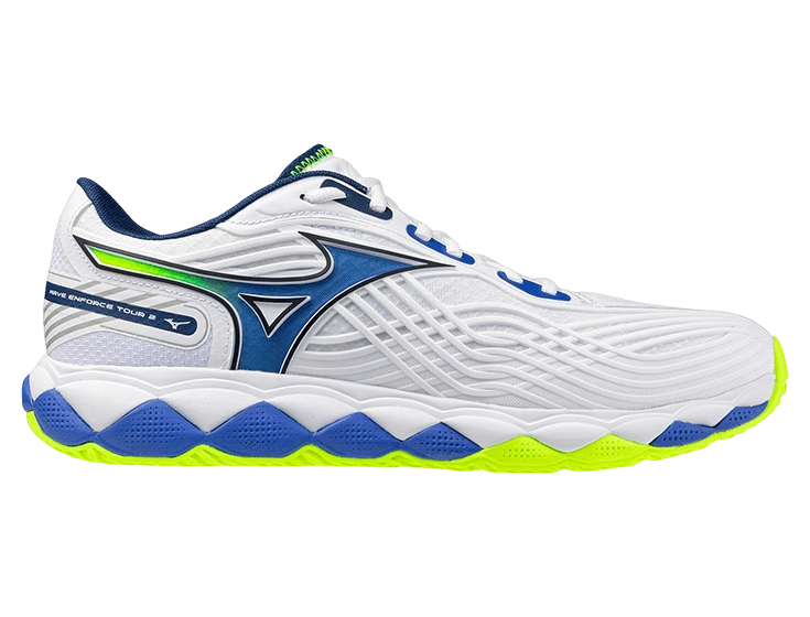 Кроссовки мужские Mizuno Wave Enforce Tour 2 (Белый/Ослепительно-Синий/Молния)