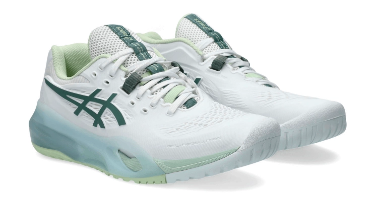 Кроссовки женские Asics Gel-Resolution X (White/Monument Blue) на сайте ten-nis.ru