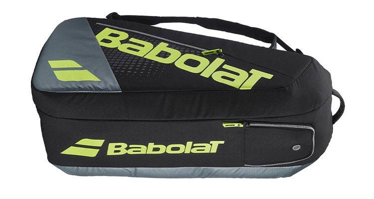 Сумка Babolat для тенниса Pure Aero x6 2026 (Серый Металлик/Черный/Флуоресцентно-Желтый) на сайте ten-nis.ru