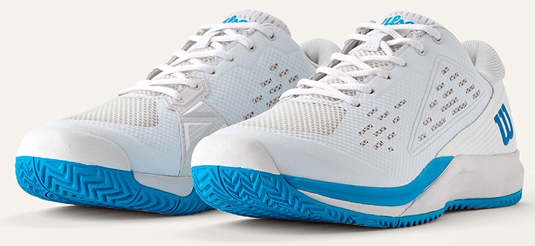 Мужские теннисные кроссовки Wilson Rush Pro Ace M (White/White/Atomic Blue) для всех покрытий в магазине Корт