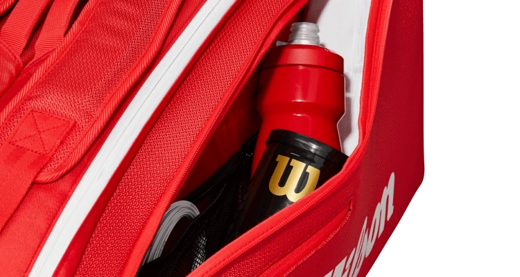 Теннисная сумка Wilson Super Tour Red 9R (Red) 2025 для профессионалов Сумка Wilson Super Tour Red 9R (Red) 2025 для 9 ракеток
