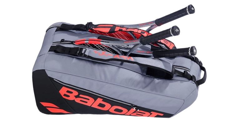 Сумка Babolat для тенниса Pure Strike Carbon Grey x6 (Grey/Neon Red) 2025 на сайте ten-nis.ru