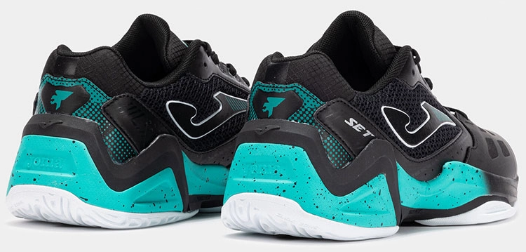 Удобные мужские кроссовки для тенниса Joma Set Men (Black/Turquoise) в магазине ten-nis.ru