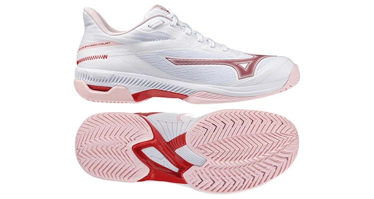 Кроссовки женские Mizuno Wave Exceed Court (White/Pinkesque/Barbados Cherry)