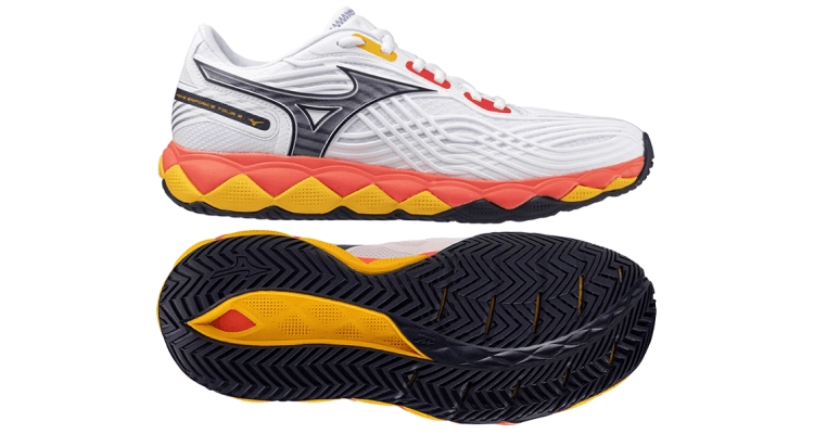 Теннисные кроссовки Mizuno Wave Enforce Tour 2 (White/Baritone Blue/Fiery Coral) для мужчин