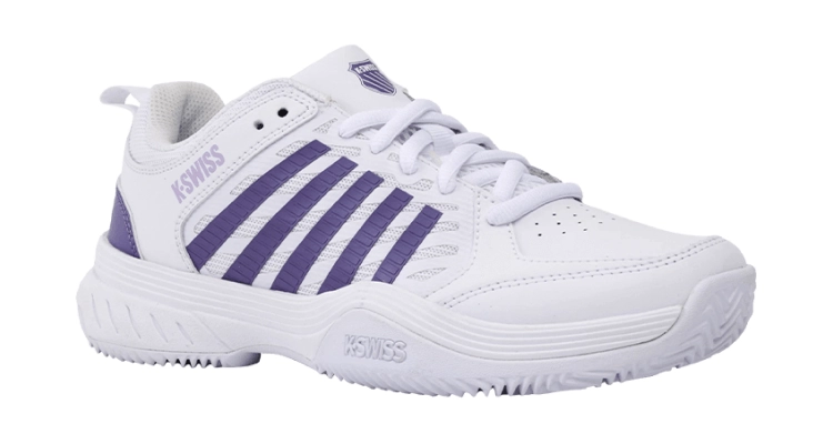 Кроссовки женские K-Swiss Court Express 2 (White/Purple Haze / Neon Lavender) на сайте ten-nis.ru