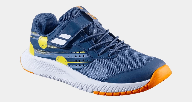 Кроссовки детские Babolat Pulsion All Court Kid (Blue/Yellow) на сайте ten-nis.ru