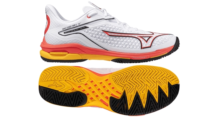 Теннисные кроссовки Mizuno Wave Exceed Tour 6 (White/Fiery Coral 2/Citrus) для мужчин