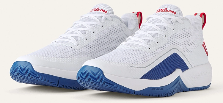 Мужские теннисные кроссовки Wilson Rush Pro Lite (White/Deja Blue/Wilson Red) для всех покрытий в магазине Корт