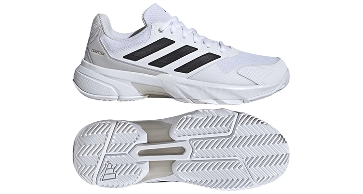 Кроссовки мужские Adidas CourtJam Control 3 (Белое Облако/Черный) на сайте ten-nis.ru
