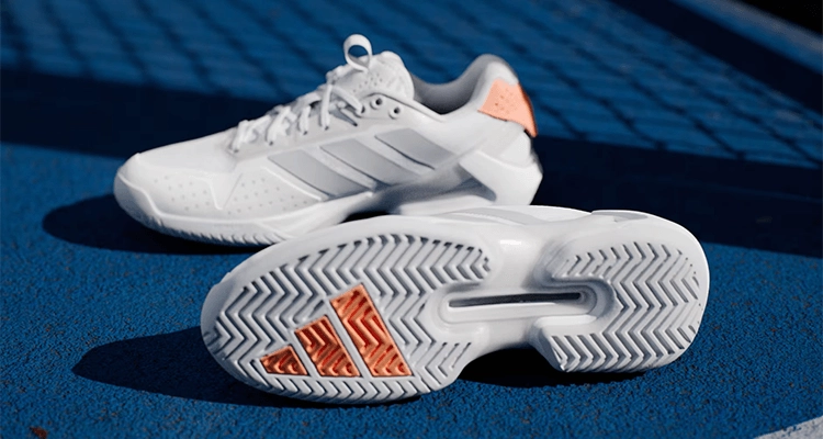 Кроссовки женские Adidas Adizero Ubersonic 5 (Белый/Серебристый Металлик/Оранжевый) на сайте ten-nis.ru