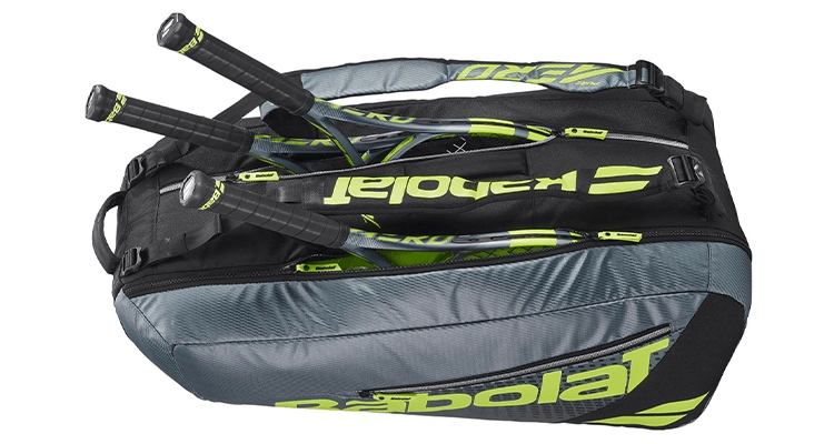 Сумка Babolat Pure Aero x6 2026 (Серый Металлик/Черный/Флуоресцентно-Желтый) для большого тенниса