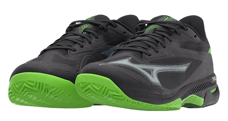 Кроссовки мужские Mizuno Wave Exceed Court Padel (Черный/Зеленый/Зеленое Яблоко) на сайте ten-nis.ru